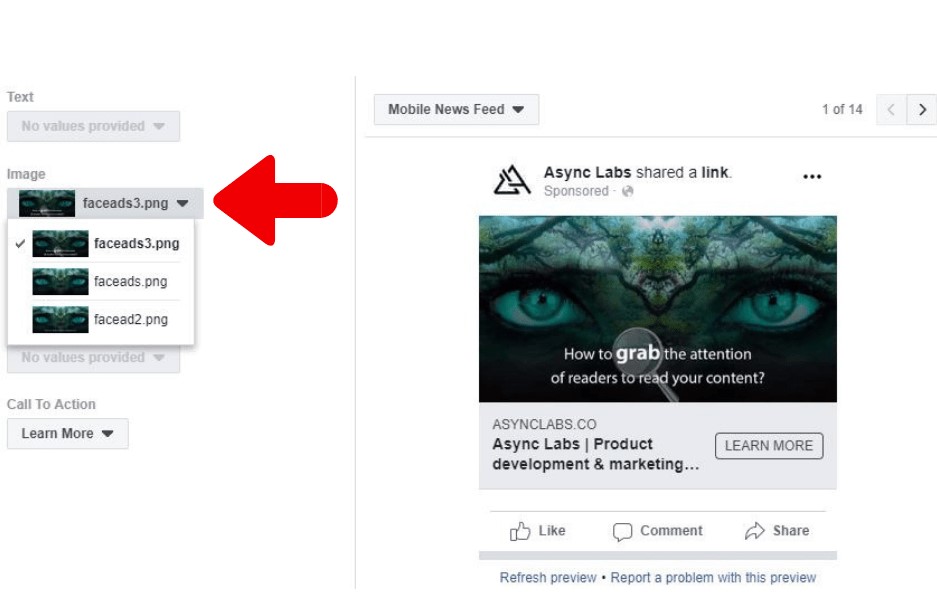 Ads in Facebook Dynamic Creative